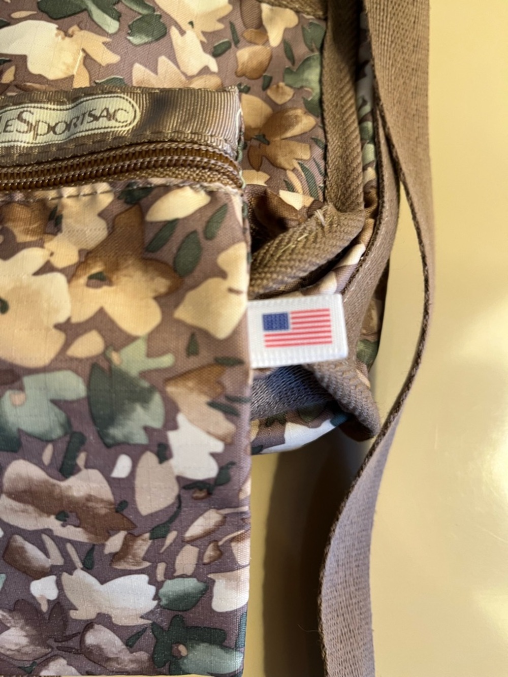 LeSportsac Floral Crossbody Bag in Taupe, Green and Cream - Picture 7 of 8